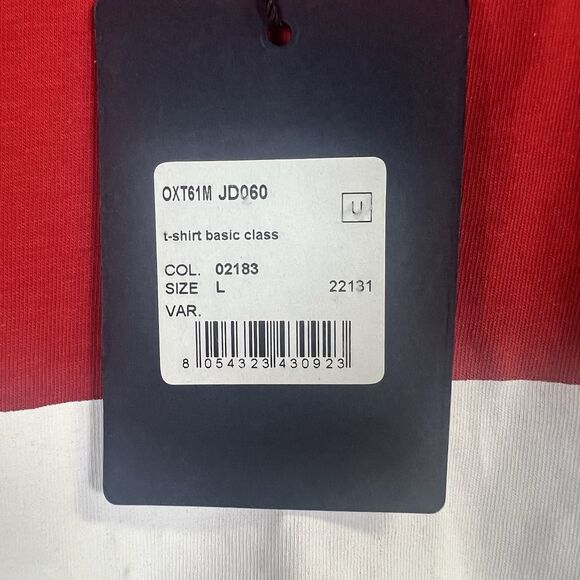 NWT Cavalli Class Men’s L T-Shirt Designer Red Logo T-Shirt Men’s OXT61M JD060 - Picture 3 of 9